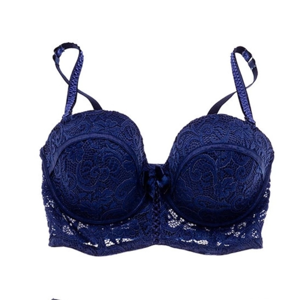 40D ADORE ME Longline White Lace Wired Balconette Bra
